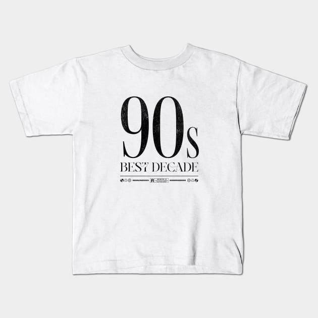 90s Nostalgia: Best Decade Kids T-Shirt by MEWRCH